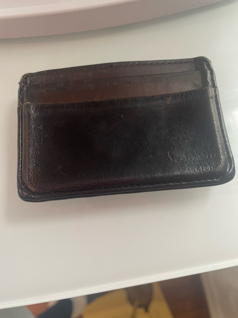 Vintage Worn Coach Brown Leather Slim Card with Money clip - Picture 11 of 11